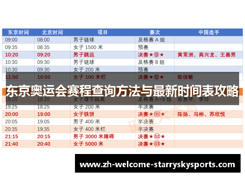 东京奥运会赛程查询方法与最新时间表攻略 东京奥运会赛程查询方法与最新时间表攻略